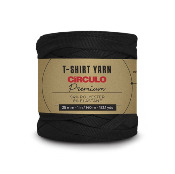 Circulo, Trapillo Premium, T-shirt Yarn, Black, 8990
