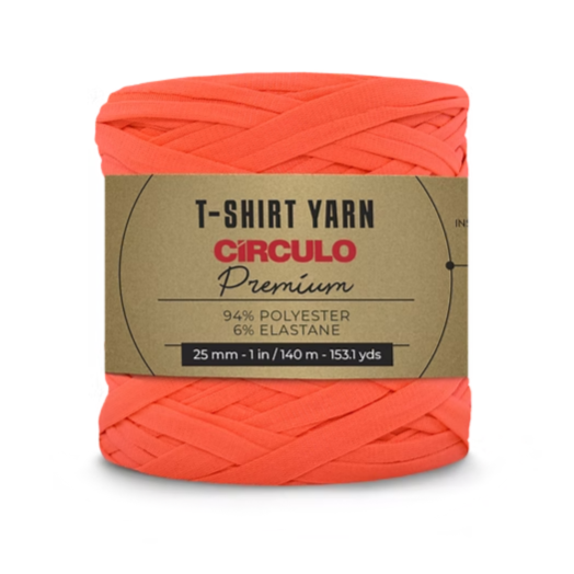 Circulo, Trapillo Premium, T-shirt Yarn, Neon Coral, 784